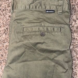 Element green khaki high waisted chino pants